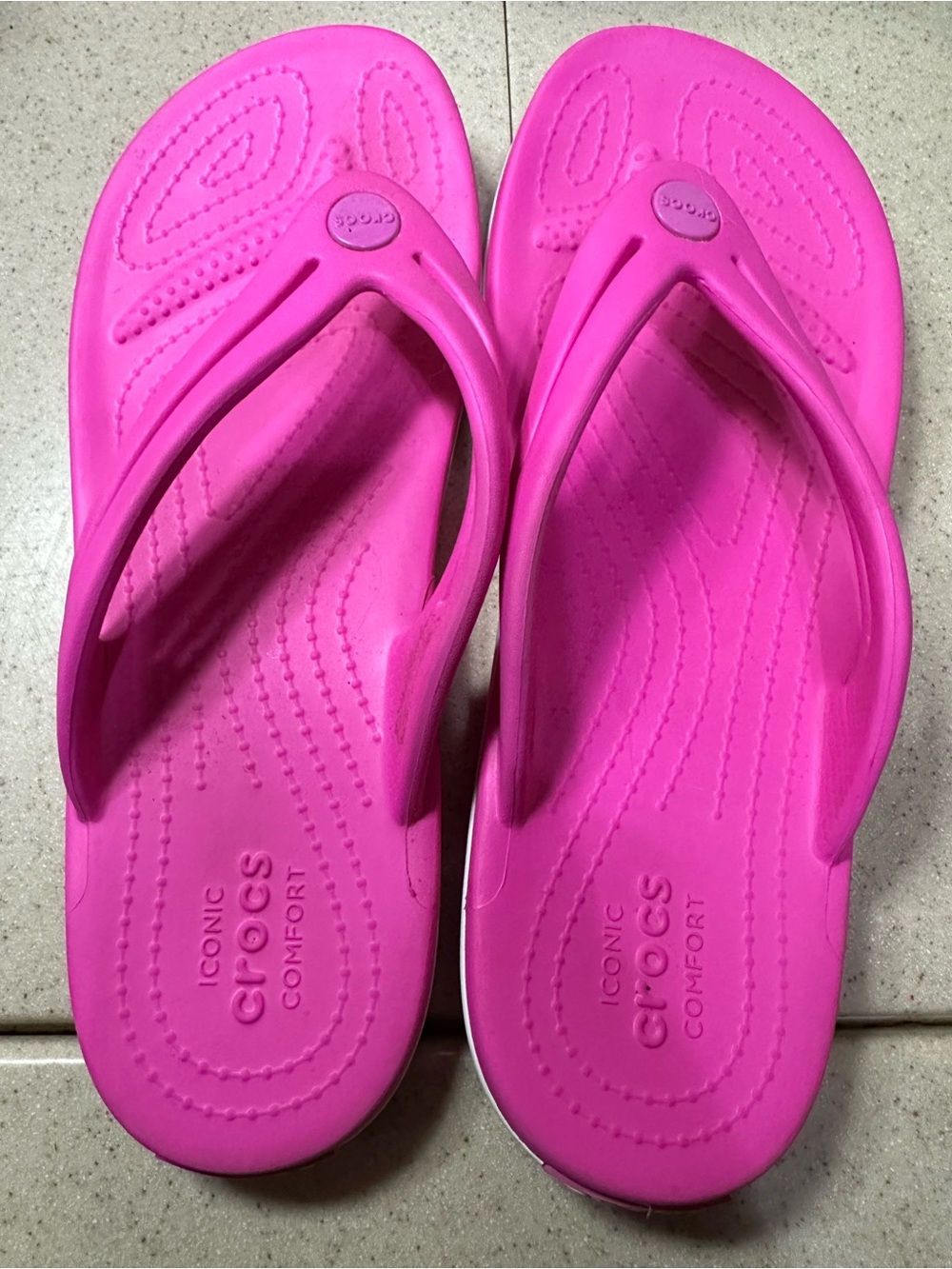 CROCS Hot Pink Flip Flops